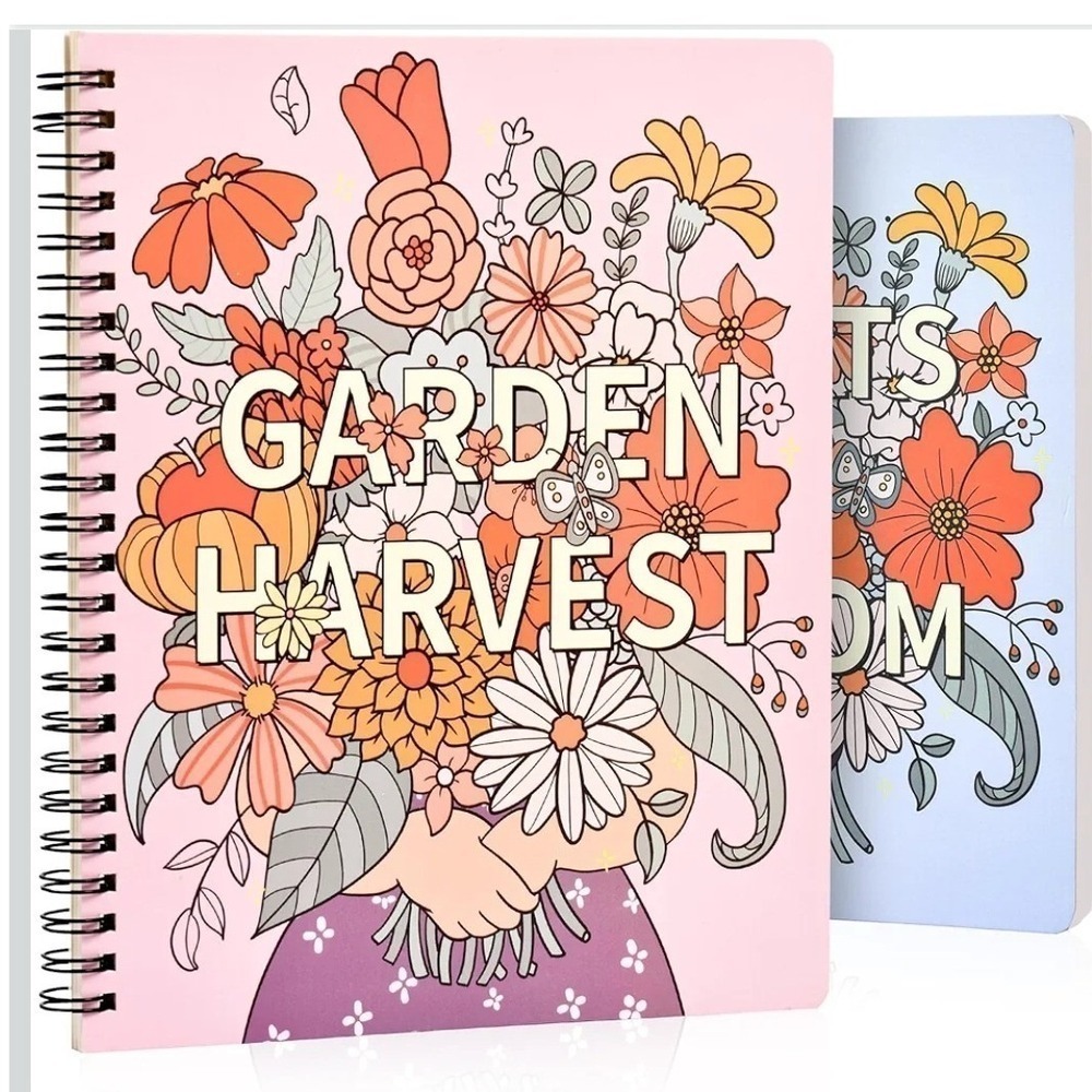 Garden Harvest Fruits in‎ Bloom Adult Coloring Book Set Spiral Bound 32 Pages
